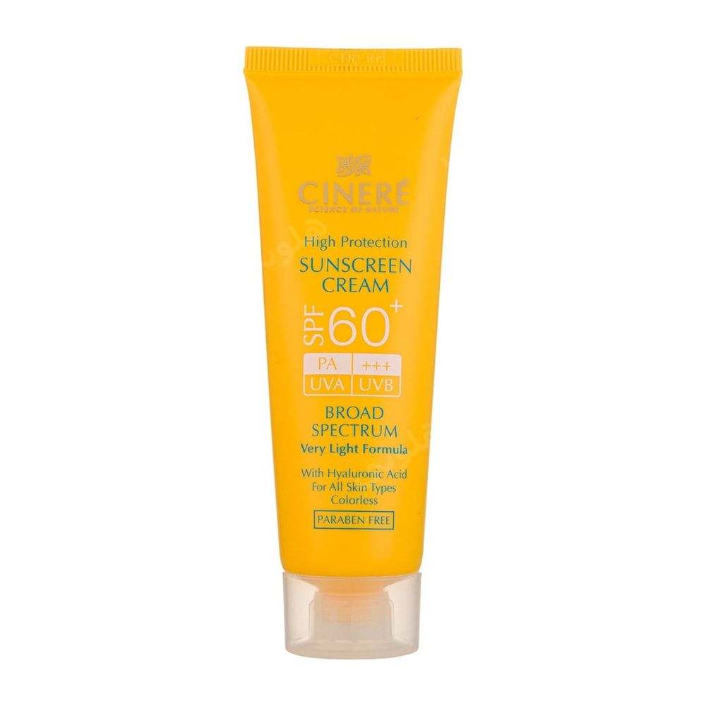 کرم ضد آفتاب SPF60+ بدون رنگ مناسب انواع پوست سینره