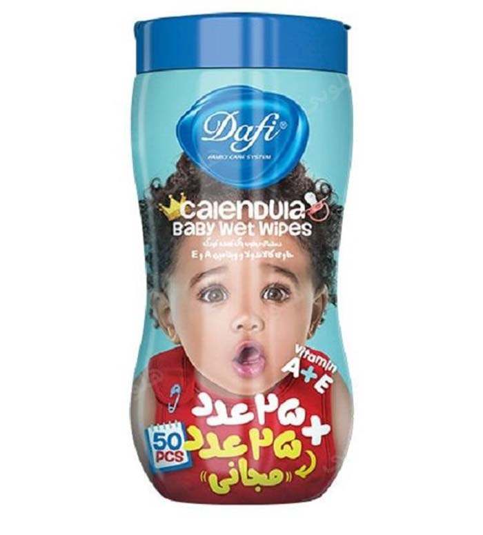 دستمال مرطوب استوانه ای کالاندولا بسته 50 عددی