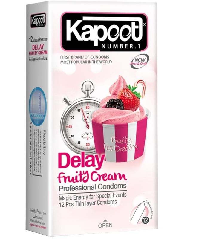 کاندوم مدل Delay Fruty Cream بسته 12 عددی