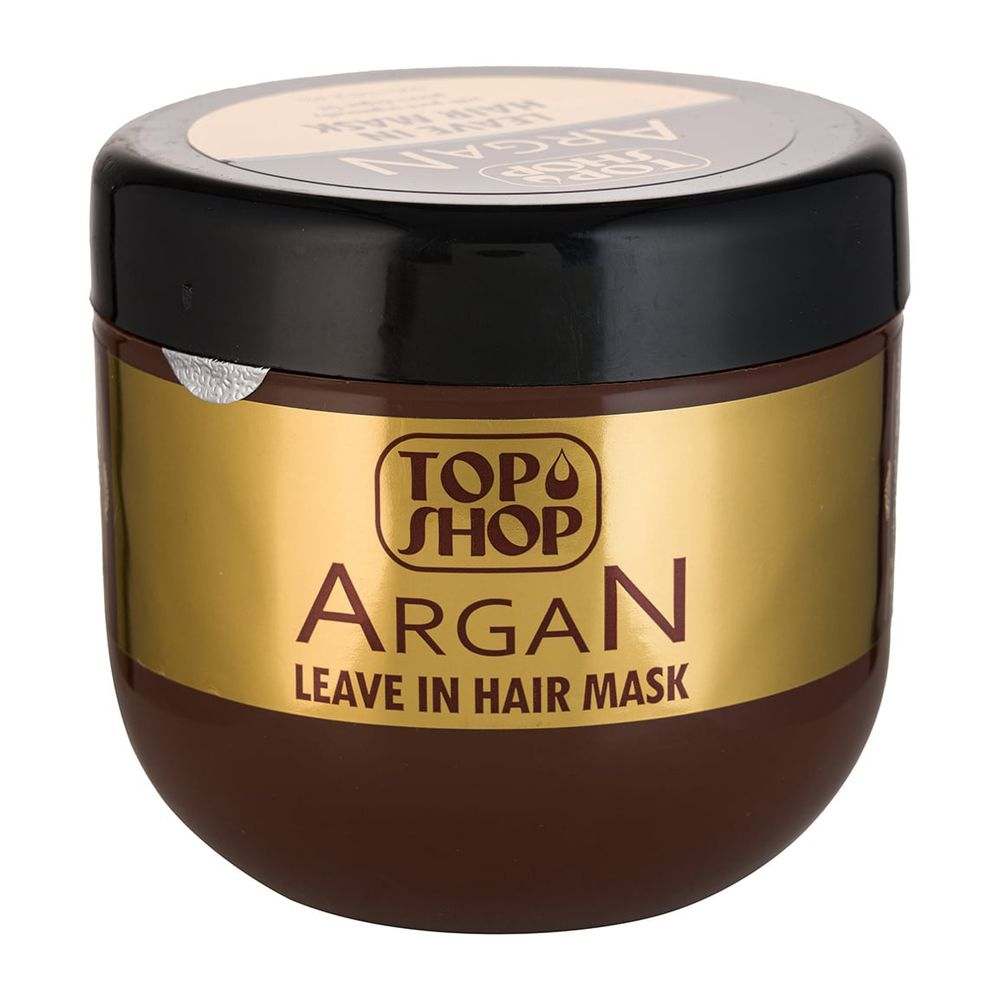 ماسک مو رطوبت رسان بدون آبکشی حاوی روغن آرگان مناسب موهای رنگ شده و آسیب دیده حجم 500 میلی لیتر تاپ شاپ