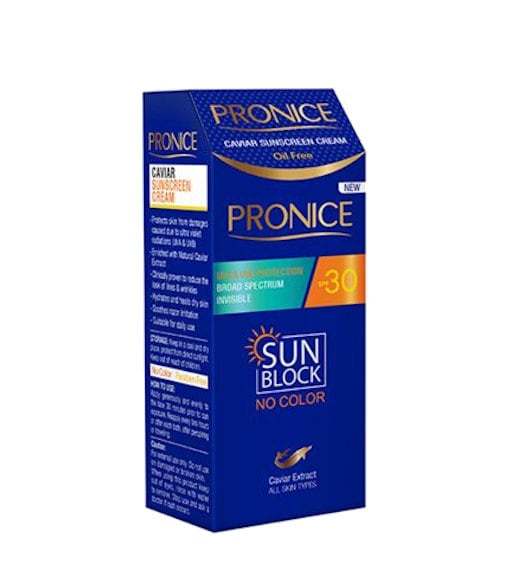 کرم ضد آفتاب بی رنگ خاویار SPF30 حجم 50 میل