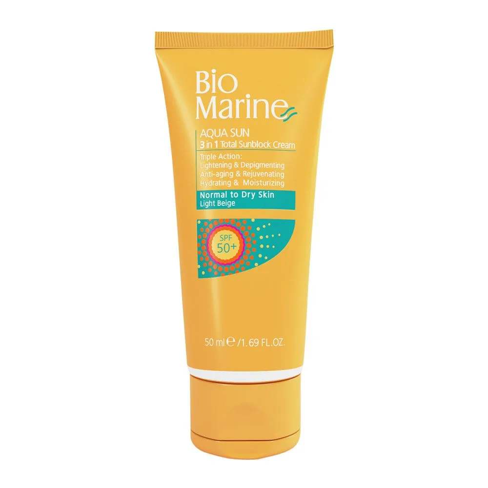 ضد آفتاب بژ روشن ضدچروک پوست معمولی و خشک SPF50 بایومارین