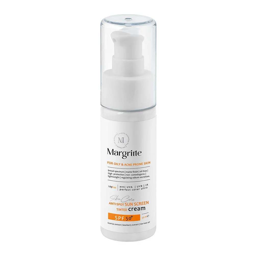 ضد آفتاب و روشن کننده رنگی مناسب پوست چرب و مستعد آکنه + SPF50 بژ طبیعی بژ طبیعی مارگریت