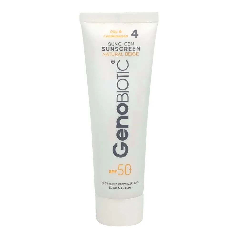 ضد آفتاب رنگ 4 طبیعی پوست چرب SPF50 ژنو بایوتیک