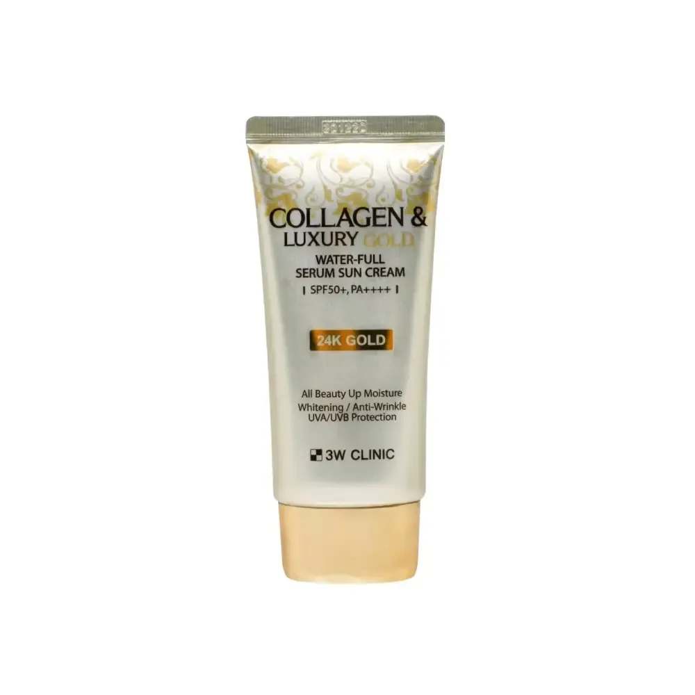 ضدآفتاب فلوئیدی 3W Clinic مدل Collagen & Luxury gold حجم 50میل
