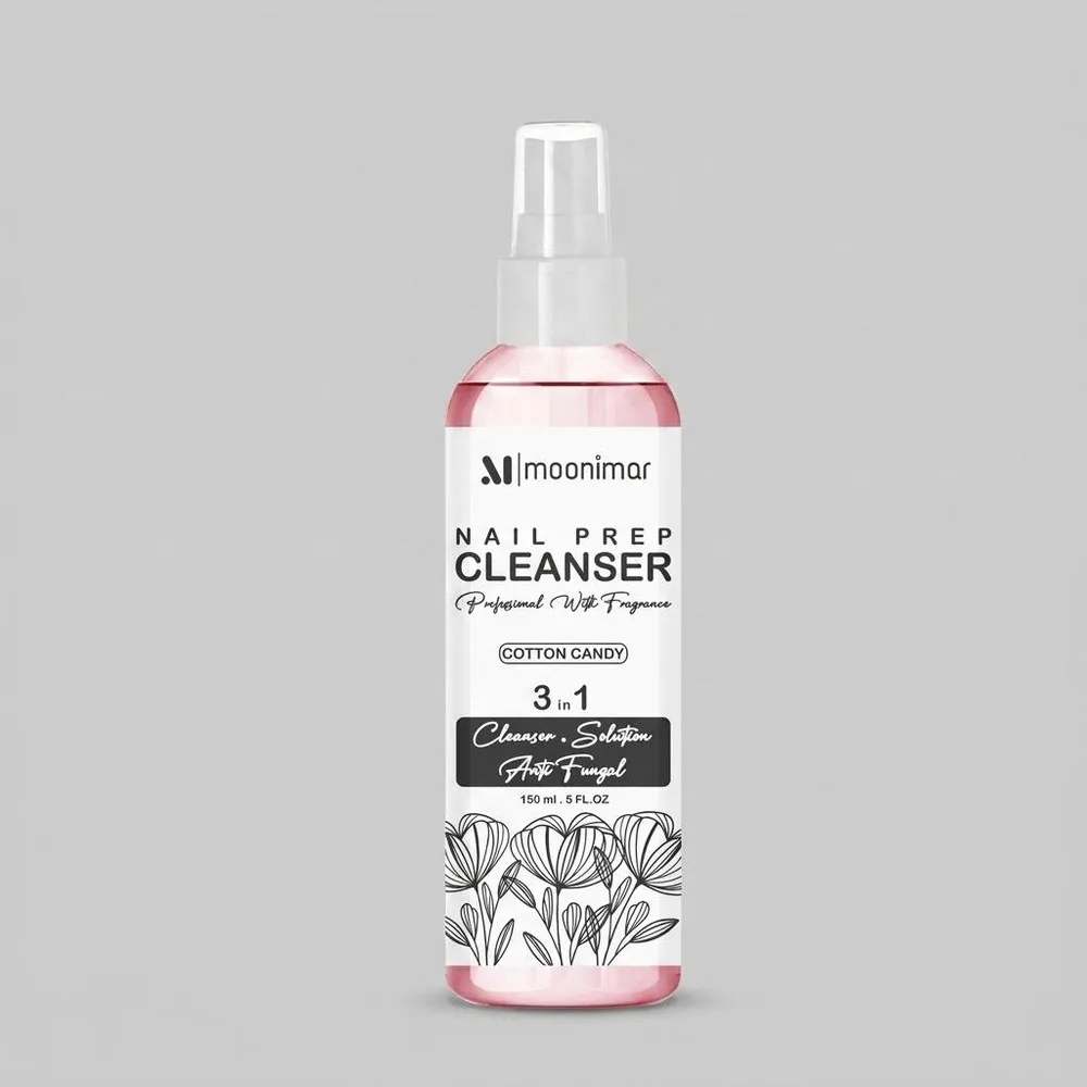 کلینزر کاشت ناخن مونیمار مدل cotton candy حجم 150 میلی لیتر