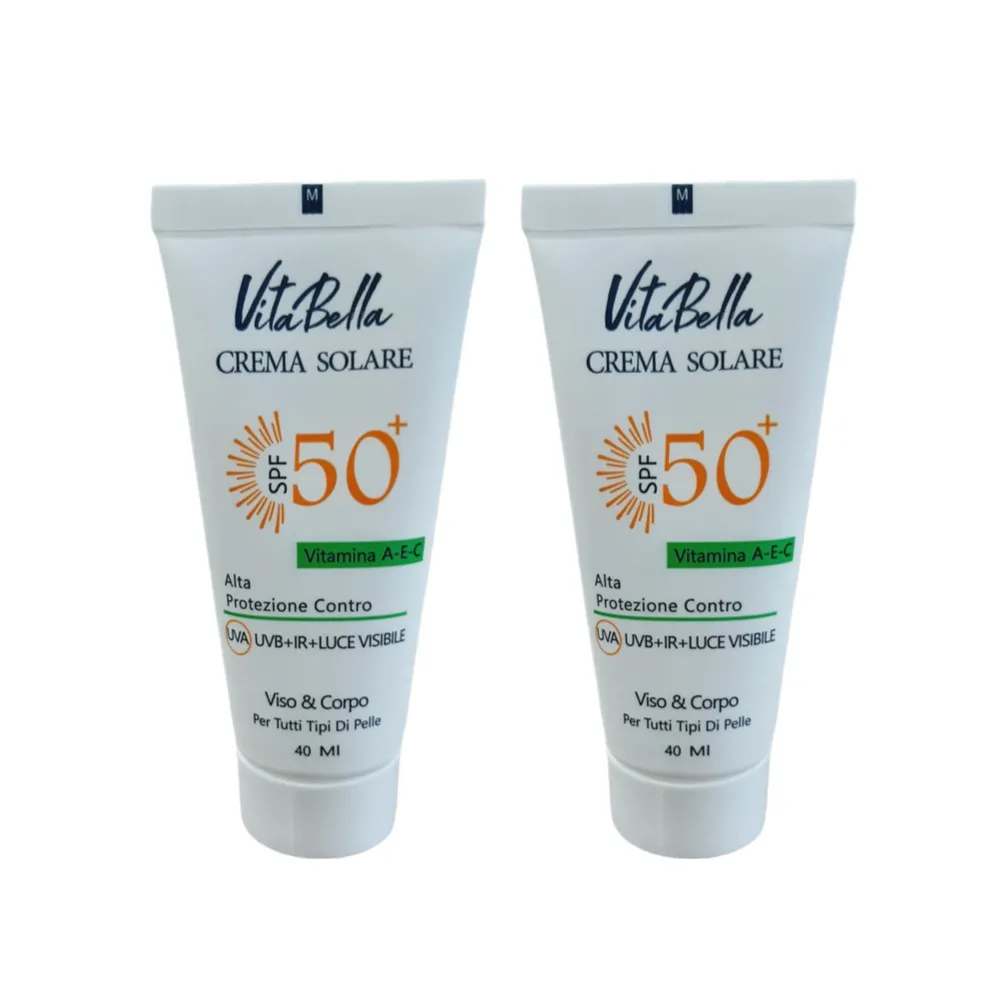 کرم ضدآفتاب بی‌رنگ ویتابلا SPF50 مدل 001 مناسب انواع پوست حجم 40 میلی‌لیتر مجموعه 2 عددی