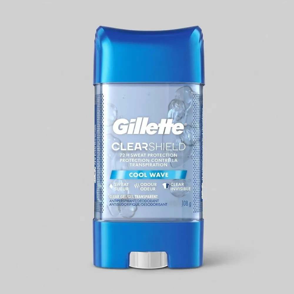 ژل شفاف ضد تعریق مردانه ژیلت مدل CLEAR SHIELD Cool Wave وزن 108 گرم