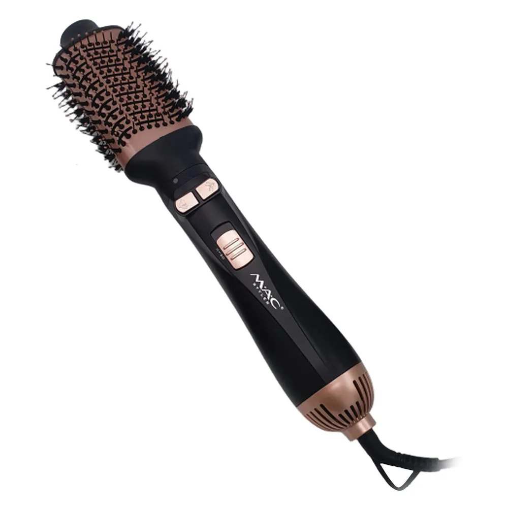سشوار برس‌دار چرخشی 1200 وات مک استایلر مدل MC_1515، موتور DC، وزن 620 گرم، دارای سری چرخشی با ویژگی حجم‌دهندگی، فرکنندگی