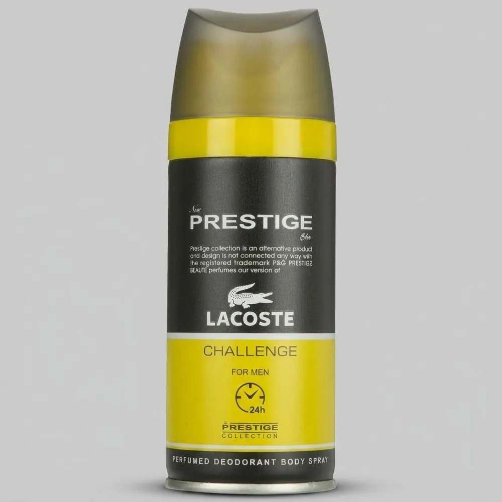 اسپری خوشبو کننده بدن مردانه پرستیژ مدل Lacoste Challenge حجم 150 میلی لیتر نیو پرستیژ کالر