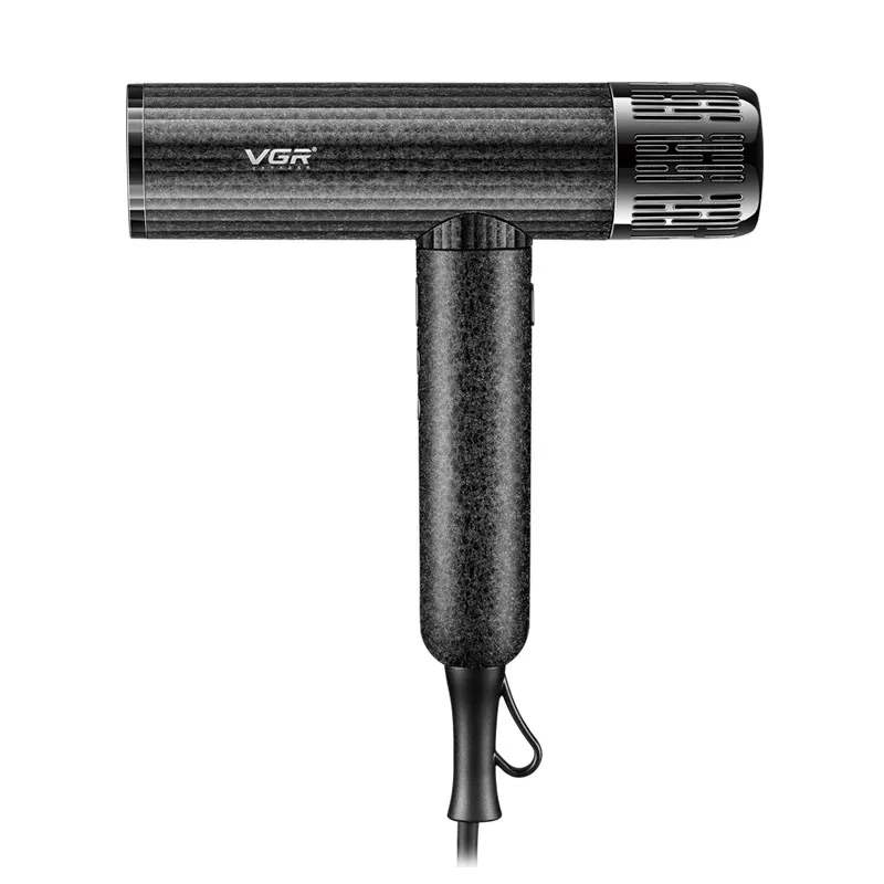 سشوار حرفه‌ای وی جی ار مدل V-640HD با توان 1900 وات، موتور BLDC، تنظیمات دما در چهار حالت، تنظیم سرعت در سه حالت، خشک‌کنندگی قوی، صاف‌کنندگی، حجم‌دهندگی، پخش یکنواخت گرما، همراه با دیسپانسر و متمرکزکننده باریک و پهن