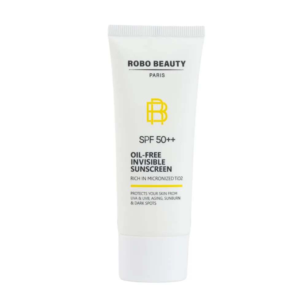کرم ضد آفتاب بی‌رنگ صورت روبو بیوتی SPF 50 مدل Niacinamide محافظ UVA،UVB مناسب برای انواع پوست حجم 40 میلی لیتر