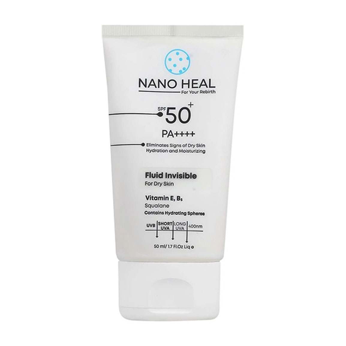ضد آفتاب فلوئیدی بی رنگ مناسب پوست خشک با SPF50 حجم 50 میلی لیتر