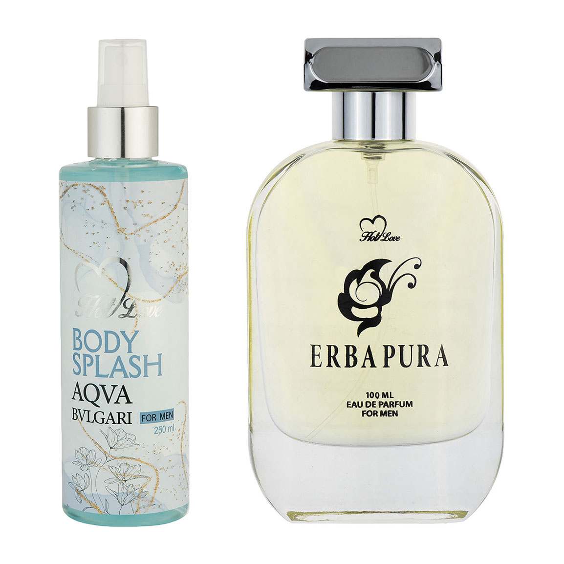 پک هدیه روز مرد 2 عددی شامل بادی اسپلش مدل Aqva Bvlgari و ادوپرفیوم مدل Erba Pura