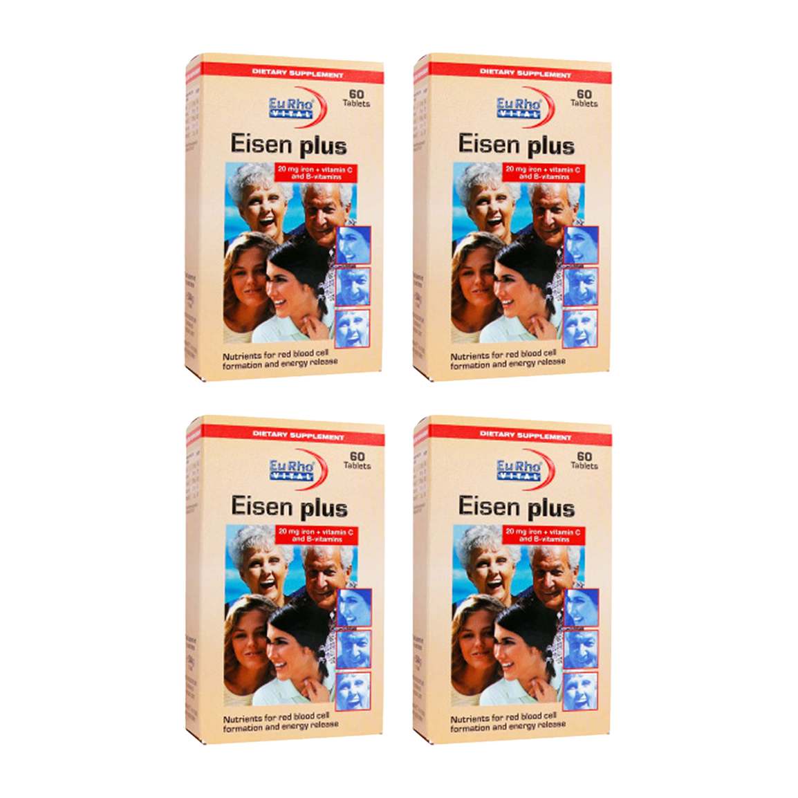 پک 4 عددی قرص آهن مدل Eisen Plus بسته 60 عددی