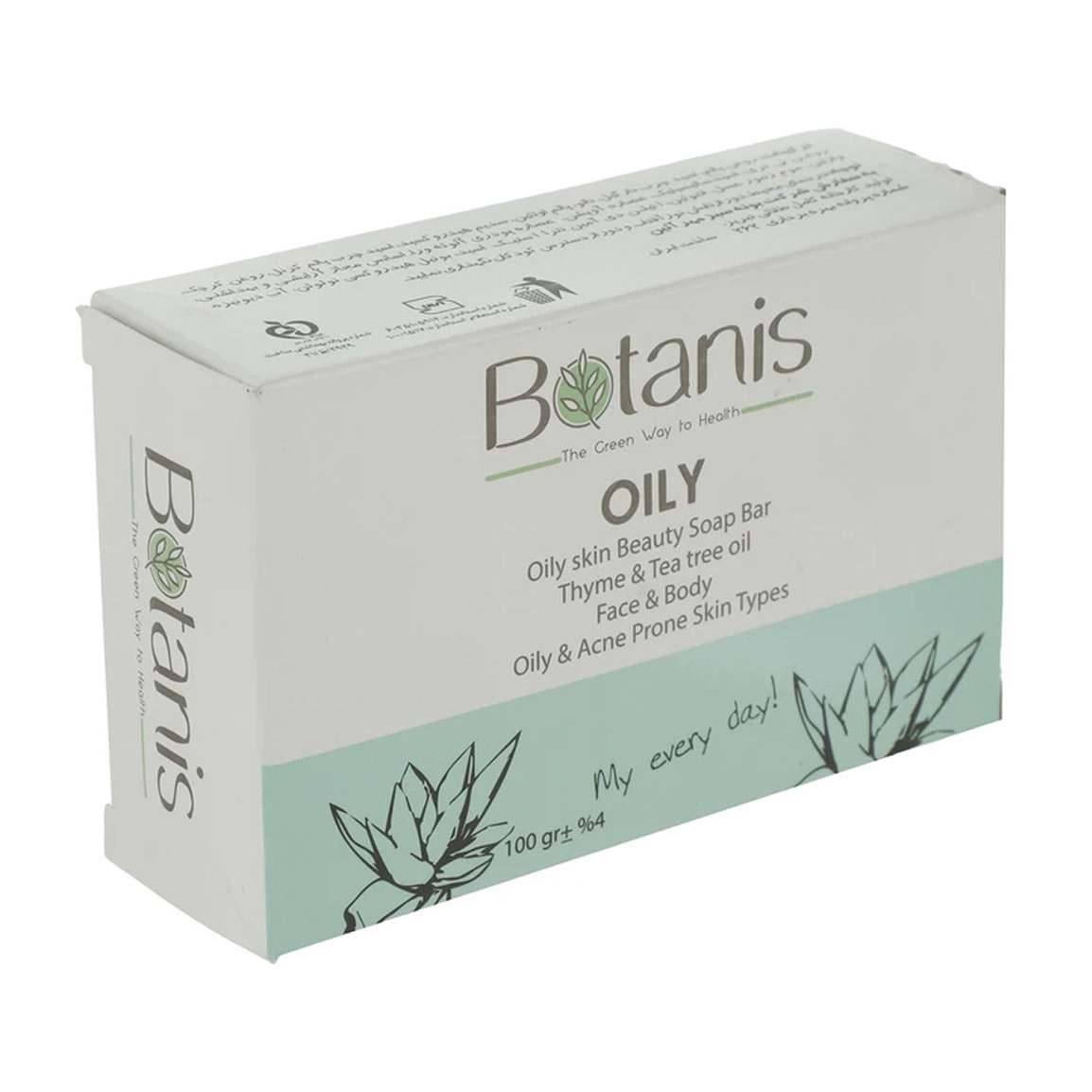صابون متعادل کننده پوست چرب حاوی آویشن و روغن درخت چای مناسب پوست چرب و مستعد آکنه 100گرم
