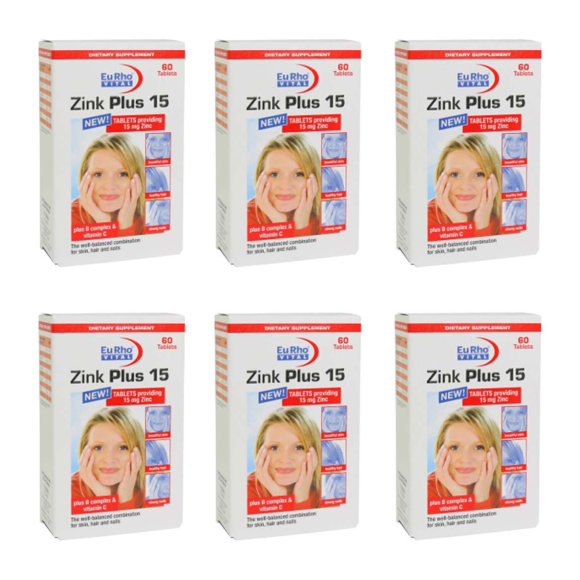 پک 6 عددی قرص Zink Plus 15 بسته 60 عددی