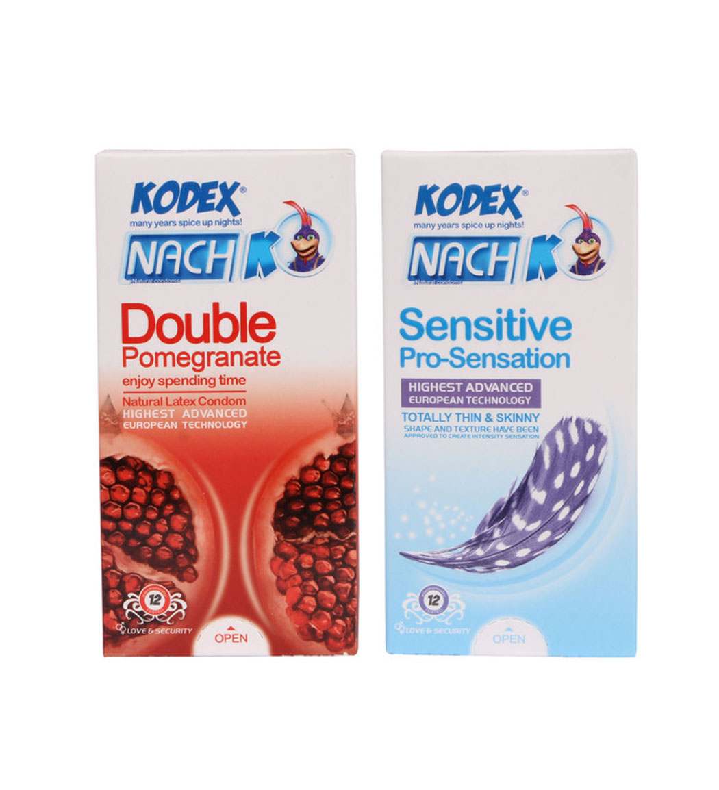 کاندوم مدل Double Pomegranate به همراه کاندوم مدل Sensitive Pro بسته 12 عددی