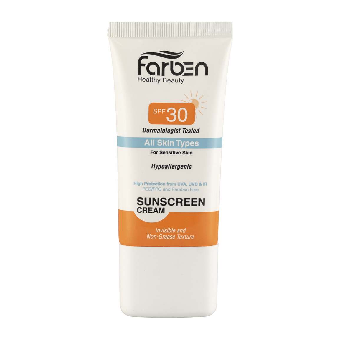 کرم ضد آفتاب با SPF30 مناسب انواع پوست حجم 50 میلی لیتر