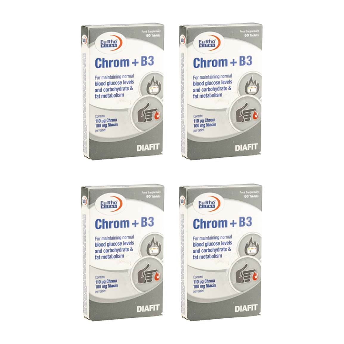 پک 4 عددی قرص Chrom + B3 بسته 60 عددی
