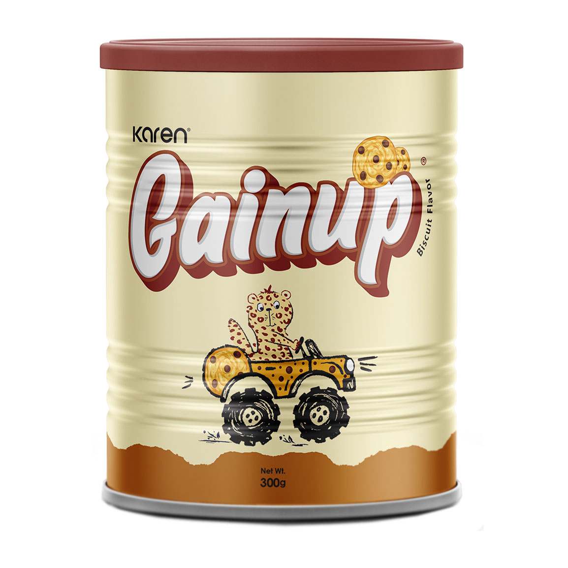 پودر گین اپ با طعم بیسکویت مناسب کودکان وزن 300 گرم