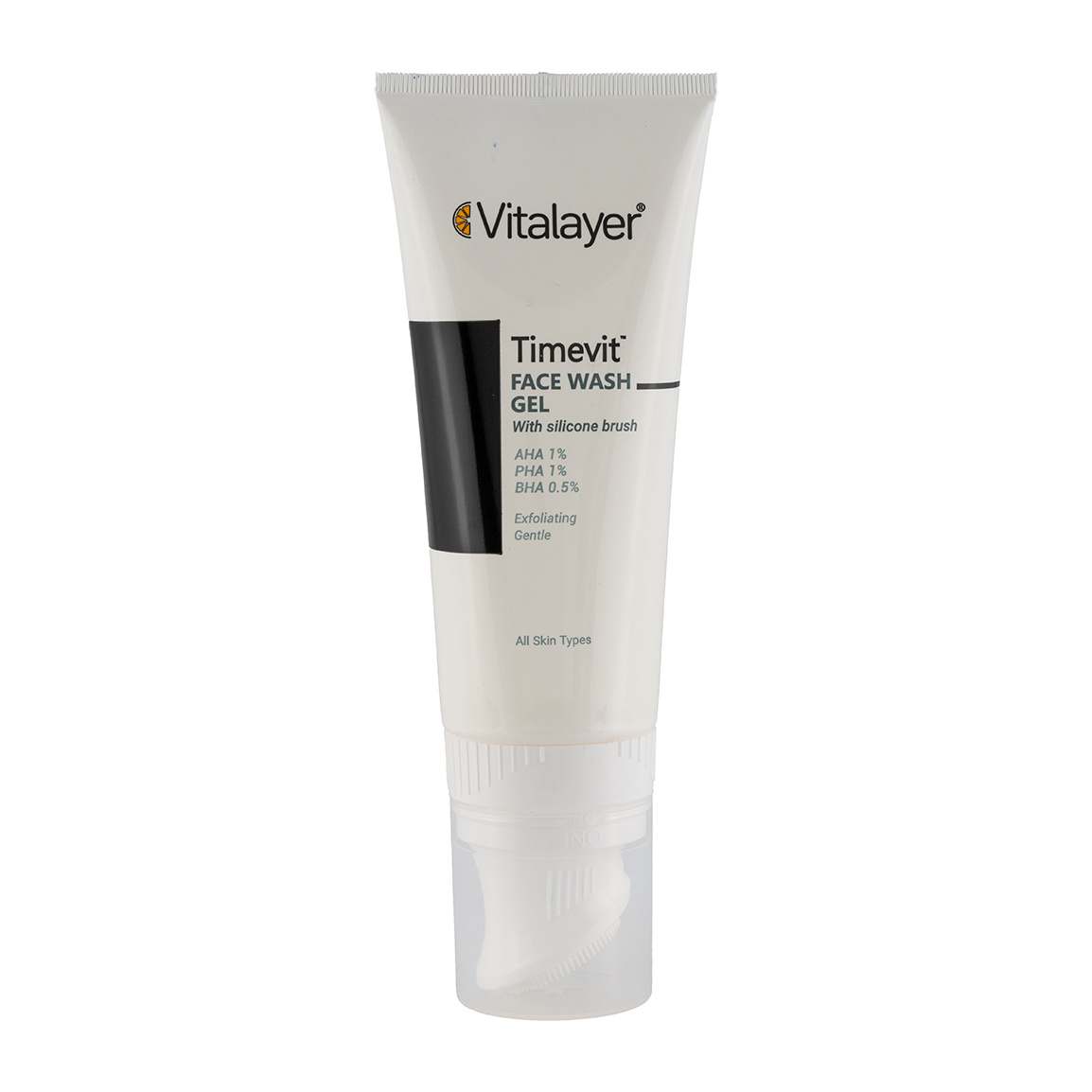 ژل شستشو صورت مدل Timevit مناسب انواع پوست حجم 200 میلی لیتر
