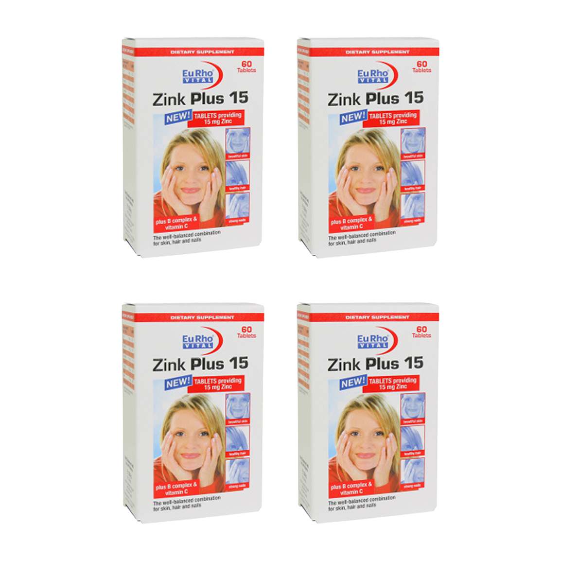 پک 4 عددی قرص Zink Plus 15 بسته 60 عددی