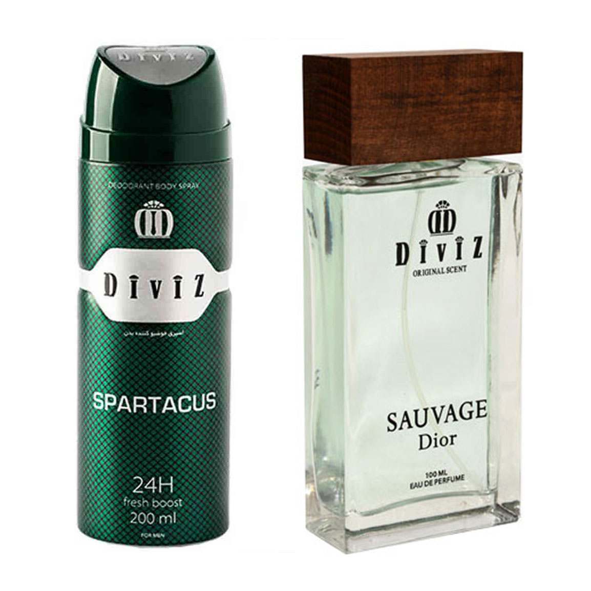 پک هدیه روز مرد 2 عددی شامل اسپری بدن مدل Spartacus و ادوپرفیوم مدل Dior Sauvage