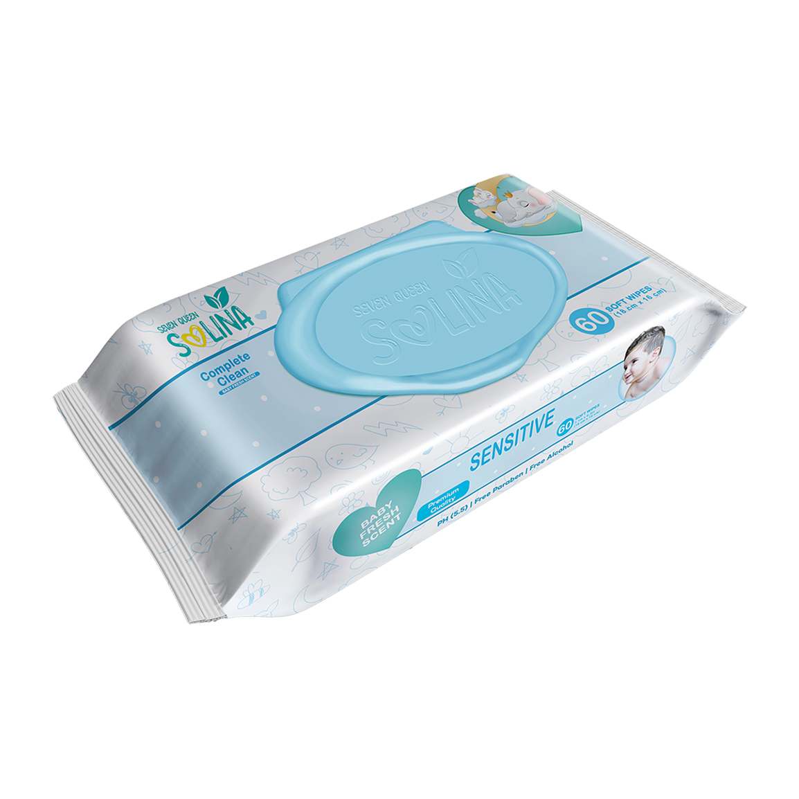 دستمال مرطوب کودک سنستیو مدل Complete Clean بسته 60 عددی
