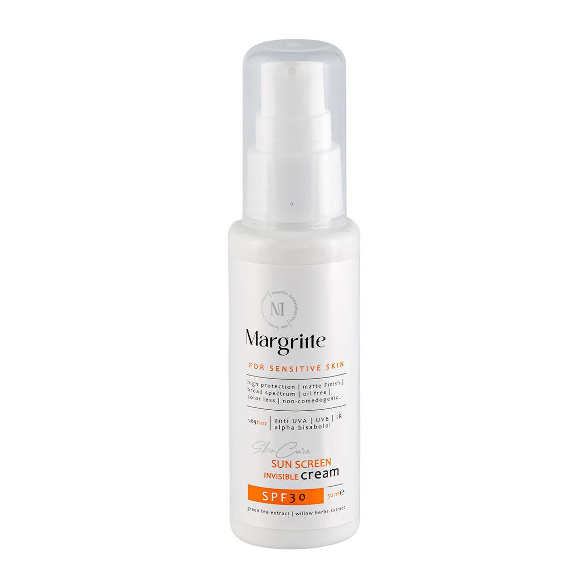 کرم ضد آفتاب بی رنگ با SPF30 مناسب پوست حساس حجم 50 میلی لیتر