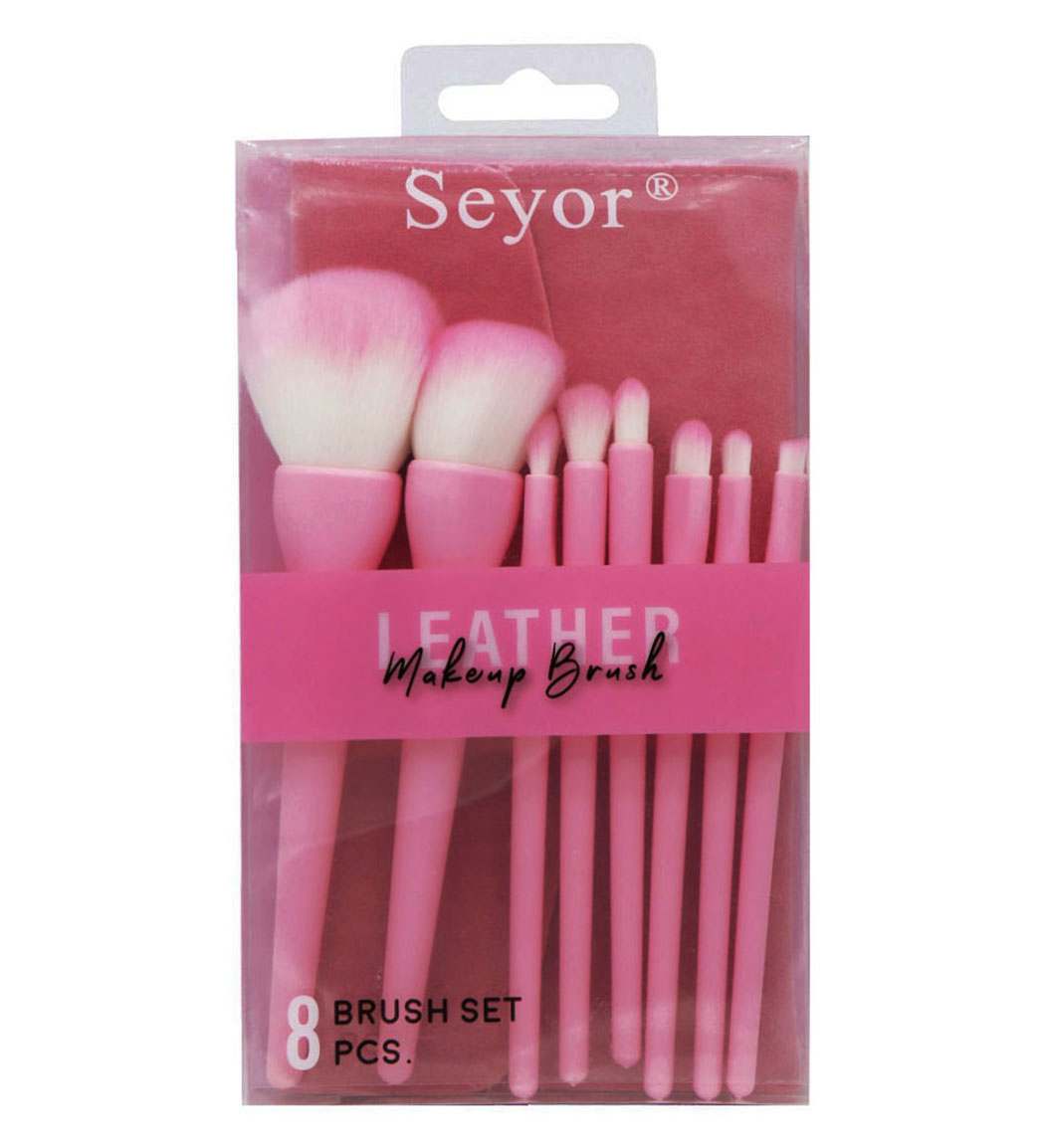 ست براش آرایشی مدل Leather بسته 8 عددی
