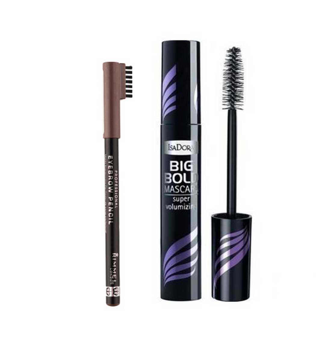 پک مداد ابرو حرفه ای مدل 002 Hazel ریمل لاندن و ریمل حجم دهنده Big Bold