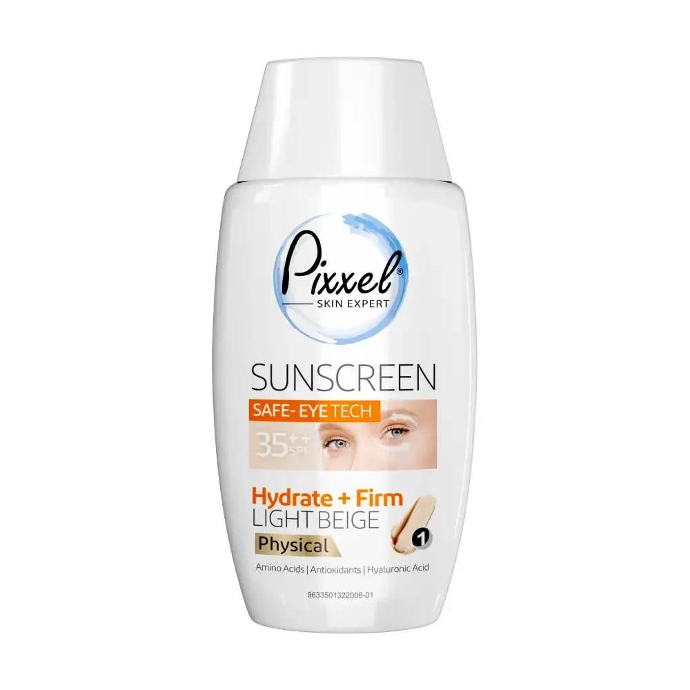 کرم ضد آفتاب دور چشم و صورت پیکسل مدل فیزیکال بژ روشن SPF35