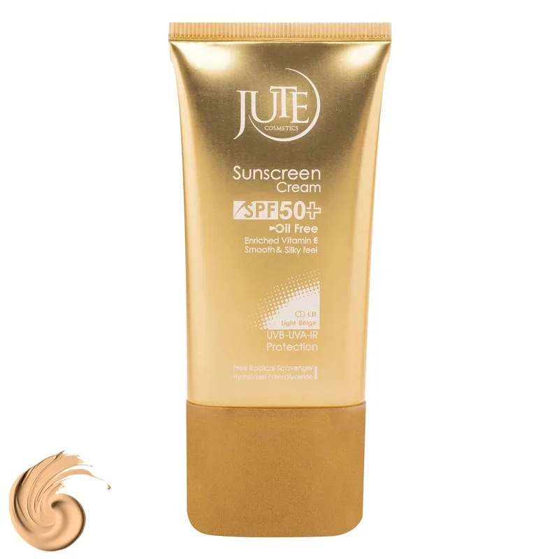کرم ضد آفتاب رنگی ژوت، SPF 50، مناسب انواع پوست با تنالیته روشن و حجم 40 میلی‌لیتر، ضد آب، محافظت‌کننده در برابر اشعه‌های UVA و UVB، دارای فرمولاسیون فاقد چربی و ویتامین E، با ماندگاری 2 ساعته