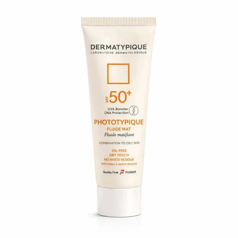 کرم ضدآفتاب بی‌رنگ دست، صورت درماتیپیک SPF50 مدل فلوءیدمت مناسب برای پوست چرب حجم 50 میلی‌لیتر