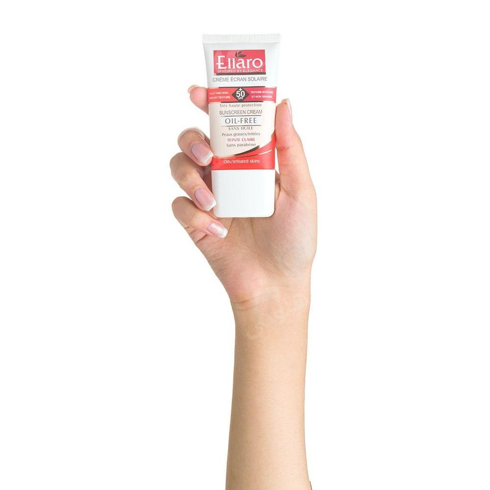 کرم ضد آفتاب مدل رنگی فاقد چربی با SPF 50 الارو — تصویر ۴