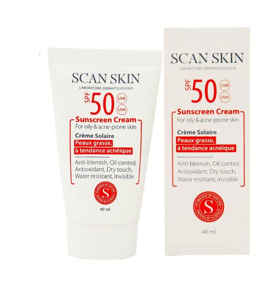 کرم ضد آفتاب مخصوص پوست چرب دارای Spf50 حجم 40 میل اسکن اسکین — تصویر ۲
