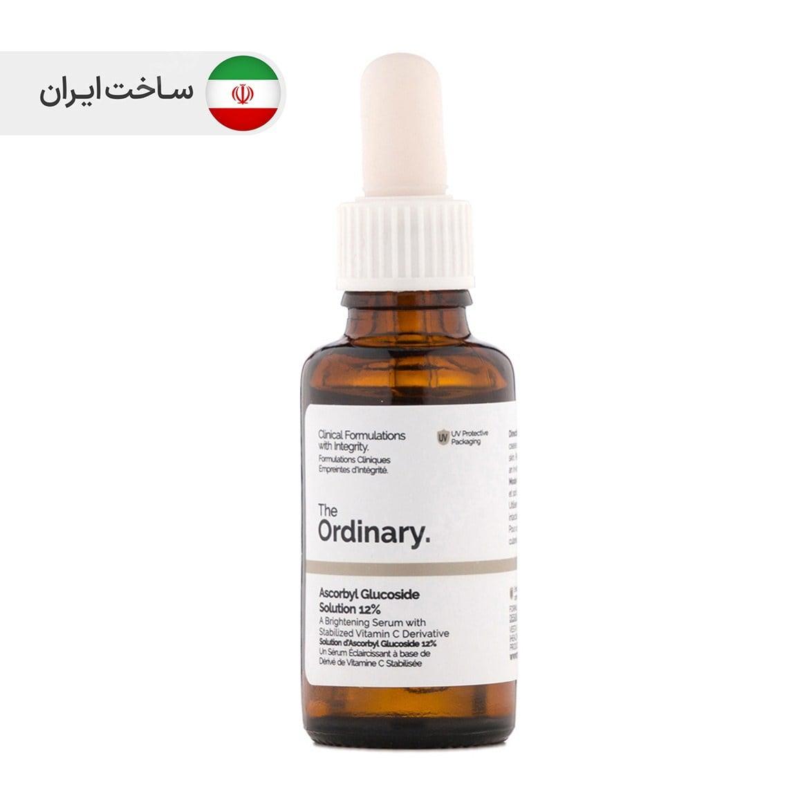 سرم ویتامین سی مدل آسکوربیل گلوکزاید 12% حجم 30 میل د اوردینری — تصویر ۱