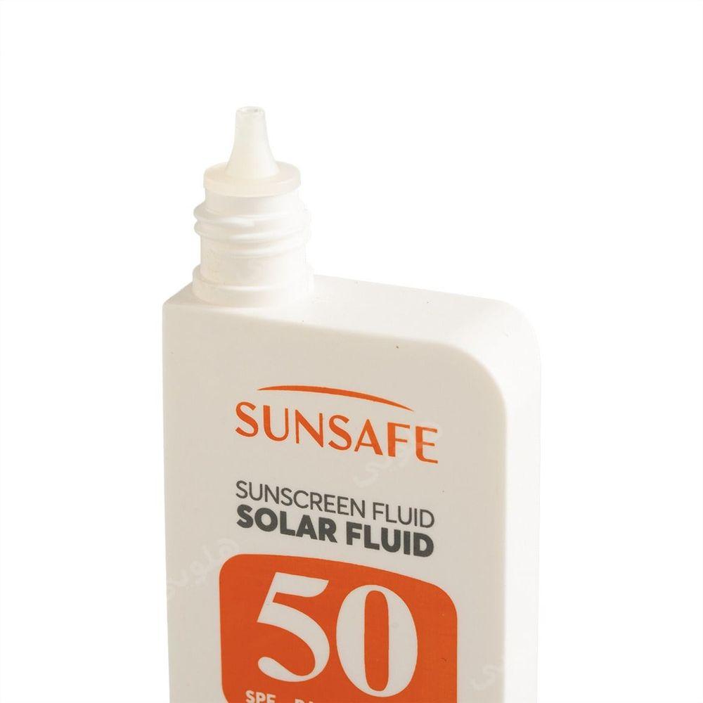 ضد آفتاب فلوئید مدل Solar Fluid با SPF 50 مناسب پوست های چرب تا مختلط حجم 55 میلی لیتر سان سیف — تصویر ۳