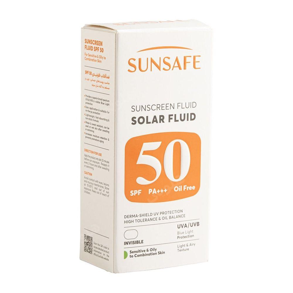 ضد آفتاب فلوئید مدل Solar Fluid با SPF 50 مناسب پوست های چرب تا مختلط حجم 55 میلی لیتر سان سیف — تصویر ۶