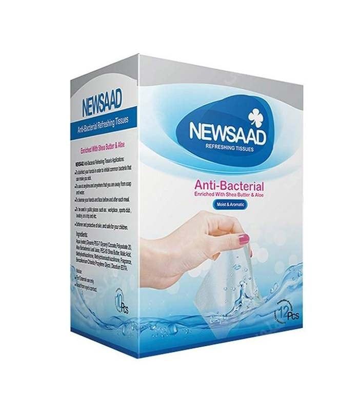 دستمال مرطوب دست و صورت آنتی باکتریال بسته 10 عددی