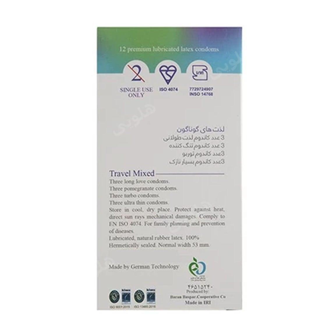 کاندوم 12 عددی گوناگون تراول میکسد ایکس دریم — تصویر ۳