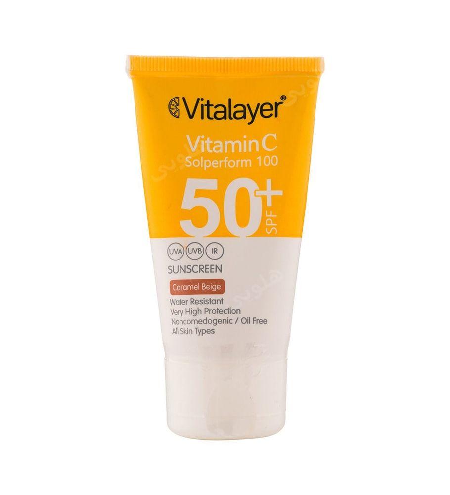ضد آفتاب رنگی SPF50 حاوی ویتامین سی حجم 40میل ویتالیر — تصویر ۱