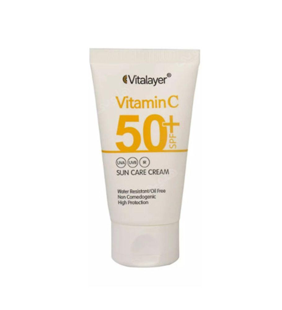 کرم ضد آفتاب بی رنگ Spf50 حاوی ویتامین سی حجم 40میل ویتالیر