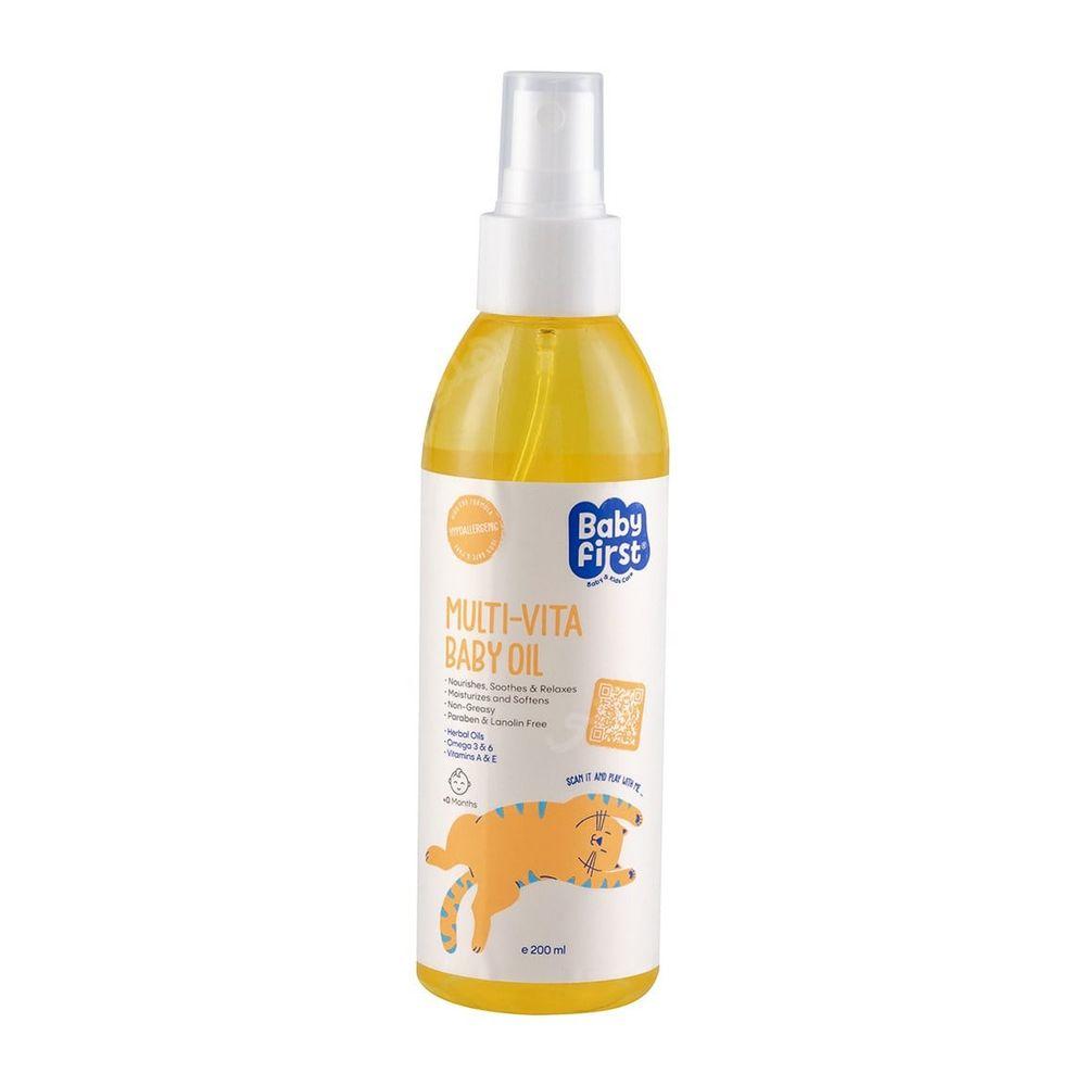 روغن بچه گیاهی مولتی ویتا Baby First حجم 200میل