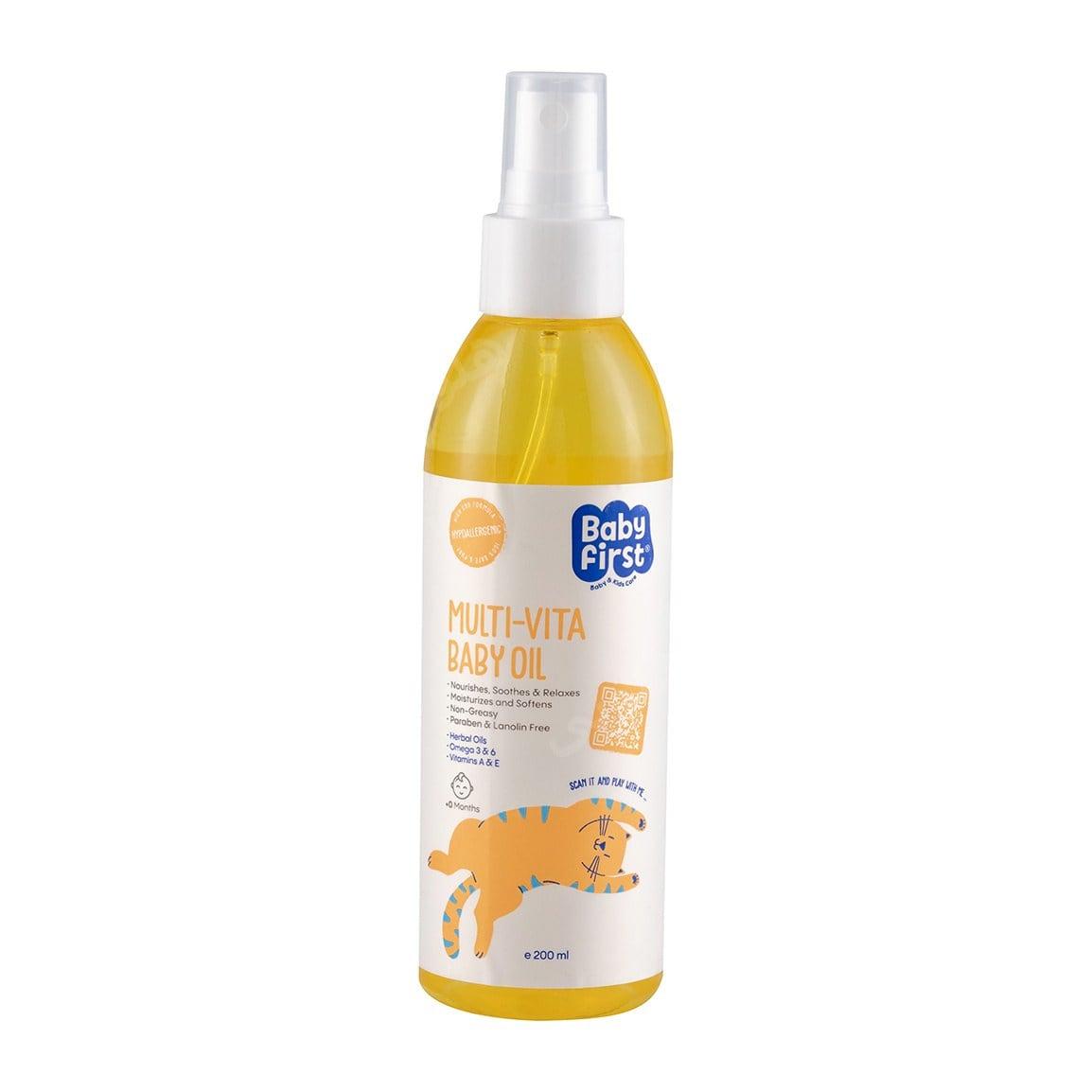 روغن بچه گیاهی مولتی ویتا Baby First حجم 200میل