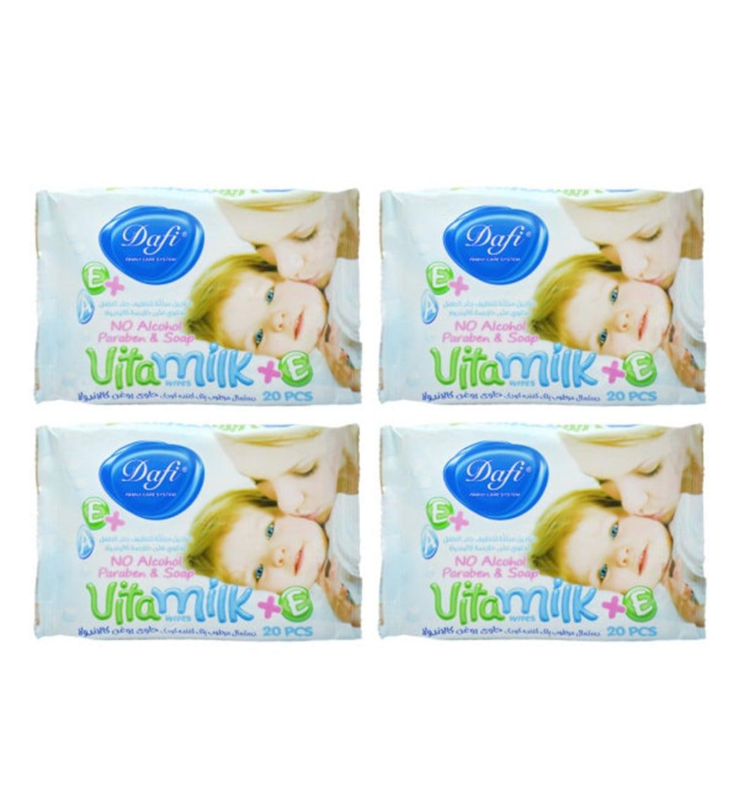 دستمال مرطوب کودک مدل vita milk پک  4 عددی