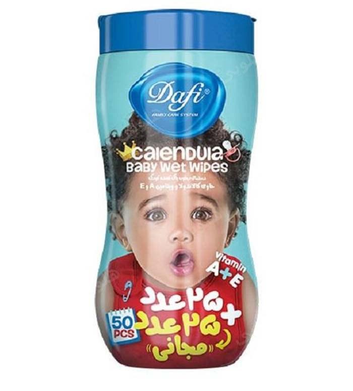 دستمال مرطوب استوانه ای کالاندولا بسته 50 عددی