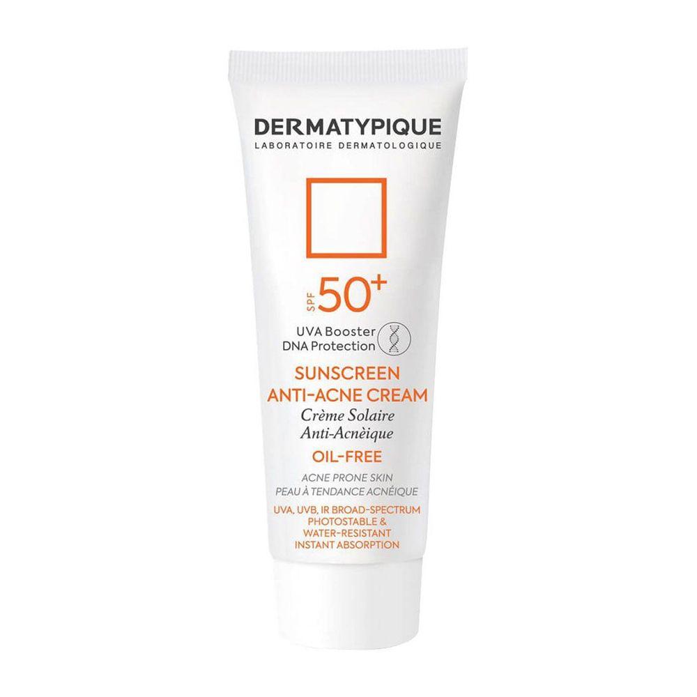 کرم ضد آفتاب بی رنگ مدل Anti Acne با SPF+50 مخصوص پوست چرب حجم 40 میلی لیتر درماتیپیک — تصویر ۱