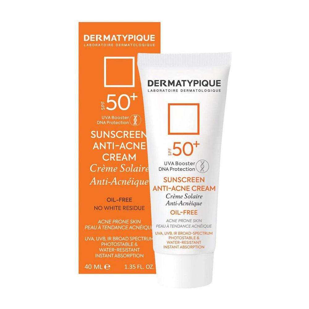 کرم ضد آفتاب بی رنگ مدل Anti Acne با SPF+50 مخصوص پوست چرب حجم 40 میلی لیتر درماتیپیک — تصویر ۲